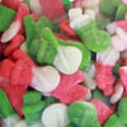 4.4 Pounds of Snowman Gummi Candies in Red, Green, and White