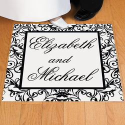 Personalized Black and White Wedding Floor Cling