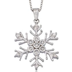 Diamond Snowflake Pendant in Sterling Silver