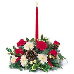 Holiday Lamp-Lighter Bouquet Centerpiece