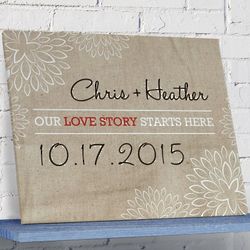 Our Love Story Starts Here Wall Canvas