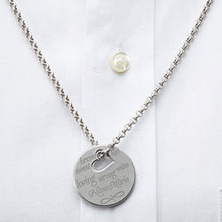 Personalized Pewter Heart Token Necklace
