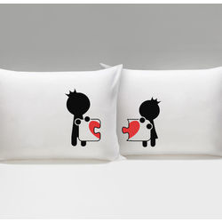 Complete My Heart His & Hers Matching Couple Pillowcases