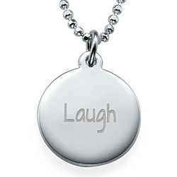 Sterling Silver Inspirational Laugh Pendant