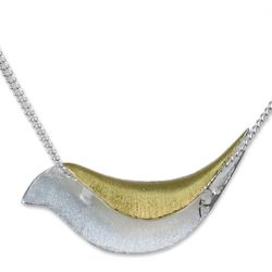 Martin in Flight Gold Accent Sterling Silver Pendant