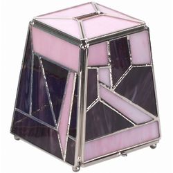 Pink Stained Glass Tzedakah Box