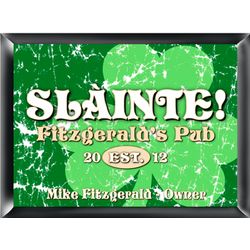 Jolly Green Clover Personalized Pub Sign Framed Print