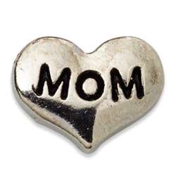 Charming Life Silvertone Mom Heart Charm