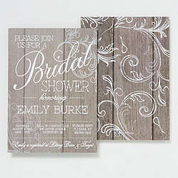 Personalized Rustic Plank Bridal Shower Invitations