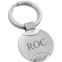 Personalized Silver Sphere Key Chain