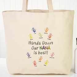 Personalized Hands Down Canvas Tote Bag