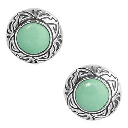 Sterling Silver and Variscite Button Earrings