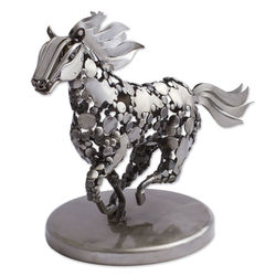 Galloping Horse Upcycled Metal Sculpture