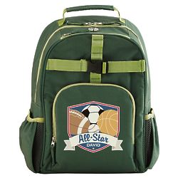 Personalized Small All-Star Graphic Backpack in Green