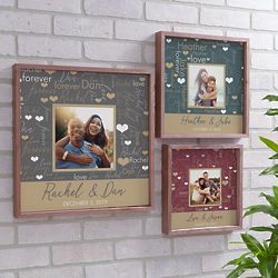 Personalized Couple's Word-Art Photo Framed Wall Sign