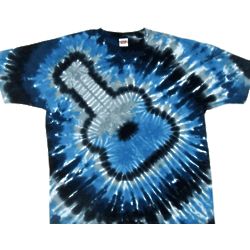 Steel Blue Guitar Tie Dye T-Shirt - FindGift.com