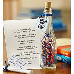 Personalized World's Best Dad Mini Message in a Bottle