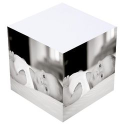 Sticky Note Cube with Custom Black and White Photo