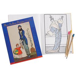 Paris Fashion Designs 1912-1913 Coloring Book and Colored Pencils