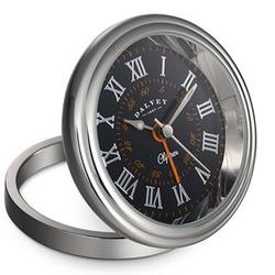 Clipper Travel Alarm Clock in Black and Orange