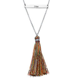 Personalized Bar Necklace with Tassel