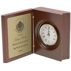 Achievement Book Clock with Brass Engraved Plate