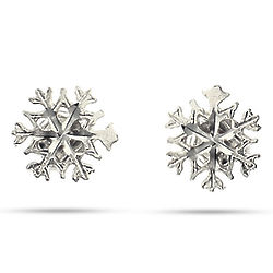 Sterling Silver Petite Snowflake Stud Earrings