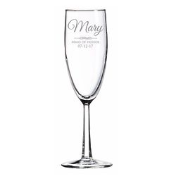 Personalized Maid of Honor Glass Toasting Flute