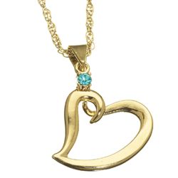 Mother's March Birthstone Heart Charm Pendant