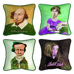 Decorative Literary Caricature Pillow