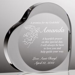 A Promise To My Godchild Heart Plaque