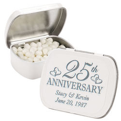 Personalized 25th Anniversary Mint Tin Party Favors