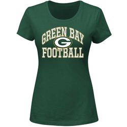 Lady's Green Bay Football T-Shirt with Geometric Pattern