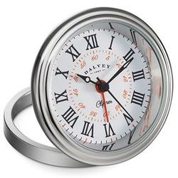 Clipper Travel Alarm Clock in White and Orange