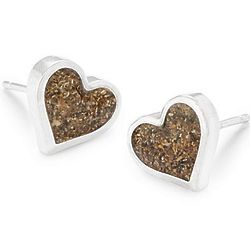 Custom Beach Sand Heart Earrings