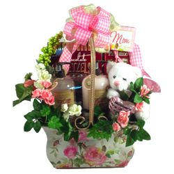 Classic Mother's Day Gift Basket with Sweets and Spa Treatment