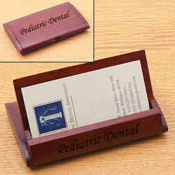 Arched Rosewood Folding Business Card Holder