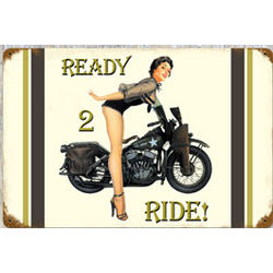 Ready to Ride Metal Sign