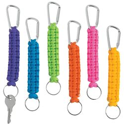 12 Neon Paracord Key Chain Clips in Assorted Colors