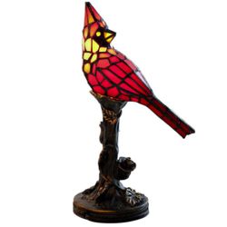 Cardinal Stained Glass Accent Lamp