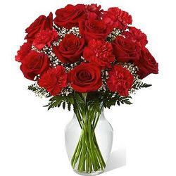 Sweet Perfection Red Rose and Carnation Bouquet