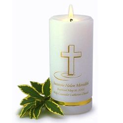 Personalized Baptismal Cross Candle