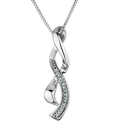 Infinity Pendant Necklace with Diamonds in Sterling Silver