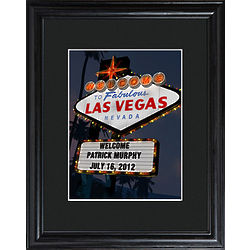Personalized Nighttime Vegas Framed Print