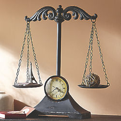 Decorative Iron Scale Clock Sculpture