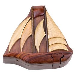 Ship Secret Wooden Puzzle Box