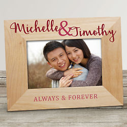 Personalized Always and Forever Wood Frame