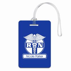Nurse's Personalized Luggage Tag in Blue