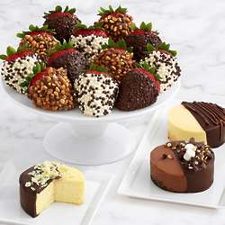 Dipped Cheesecake Trio & Full Dozen Premium Strawberries