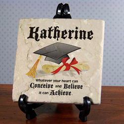 Conceive, Believe, Achieve Graduation Tumbled Stone Plaque